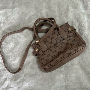 bebe Brown Patterned Shoulder Bag